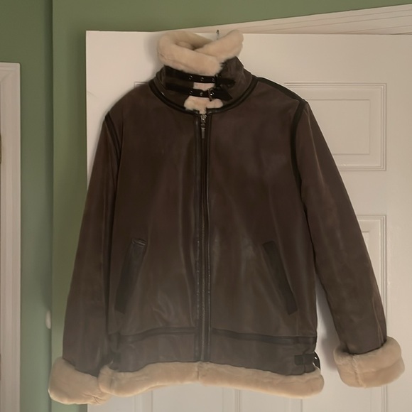 Leather and fur moto jacket - Picture 9 of 10